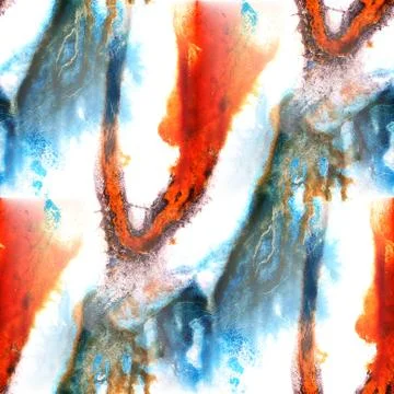 Mural  background  seamless red, orange, blue pattern Stock Illustration