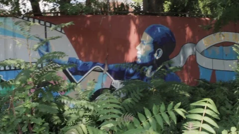 Mural at Broadway Junction subway station 動画素材 106535619