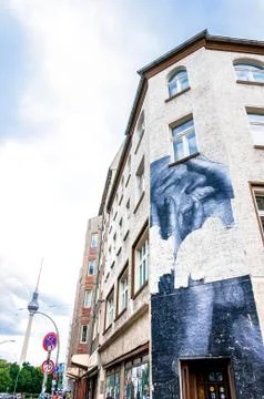 Mural on building in Berlin Stock Photos
