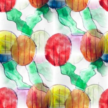 Mural  colored circles background seamless pattern Stock Illustration