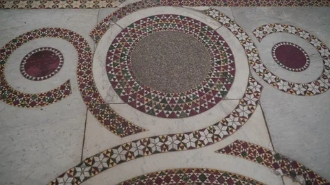 The mural design of the tiles on the cathedral in Palermo Sicily Italy Stock Footage 86550194
