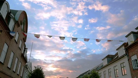 Mural drawing on the side of the building, Vordingborg Stock Footage 129688502