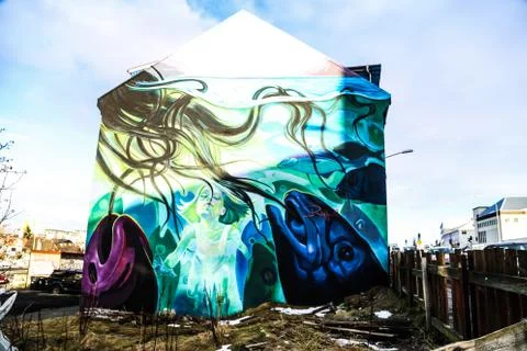 Mural flowing 스톡 사진