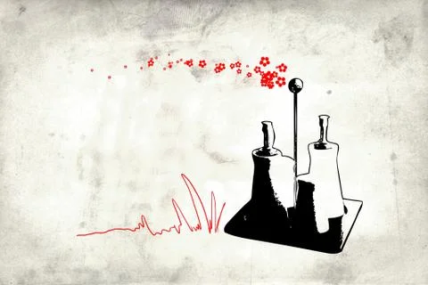 Mural fun art design idea wall Stock Illustration