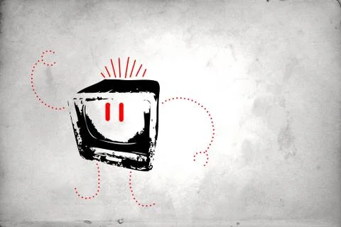 Mural fun art design idea wall Stock Illustration