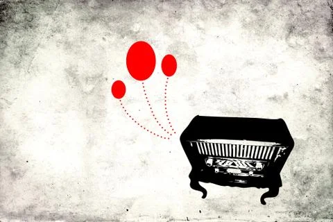 Mural fun art design idea wall Stock Illustration