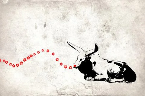 Mural fun art design idea wall illustration retro vintage Stock Illustration