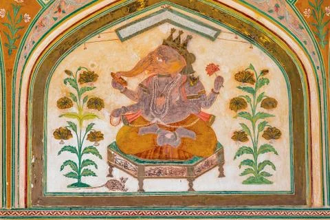 A mural of Ganesh Stock Photos