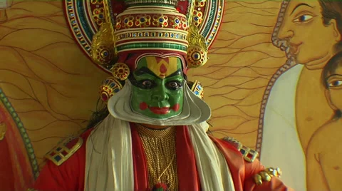 A Mural of a Kathakali Dancer Stock Footage 57757491