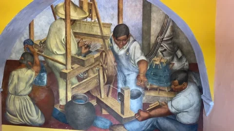 Mural of Mexican Loom Stock Footage 228316211