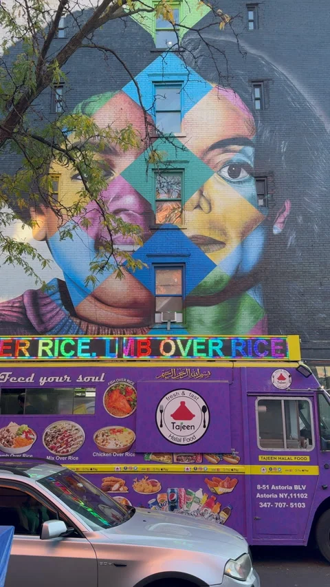 Mural of Michael Jackson on the wall at East Village in New York City. Stock Footage 314344585