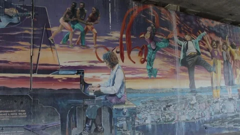 MURAL OAKLAND CA Stock Footage 75947546