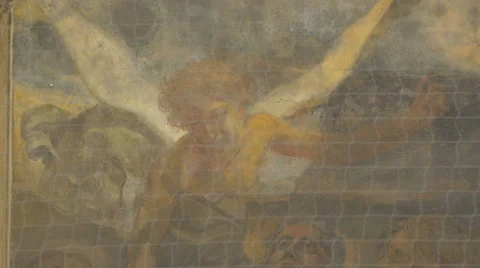 Mural painting on the east wall of Stephansdom, Vienna Stock Footage 59085562