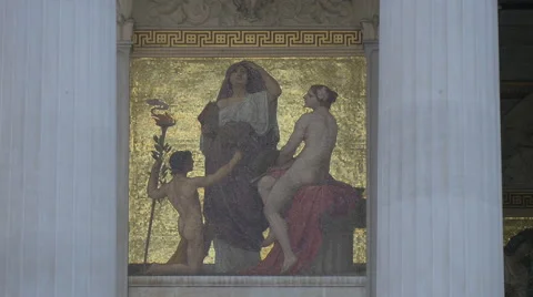 Mural painting on the facade of Austrian Parliament Building, Vienna 動画素材 59571929