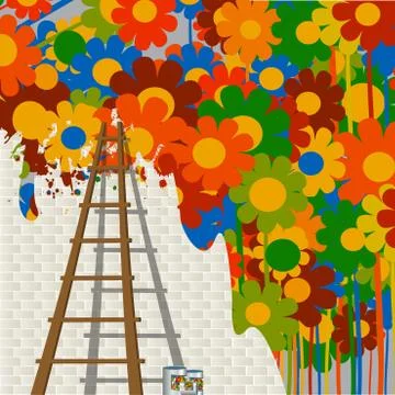 Mural painting Stock Illustration