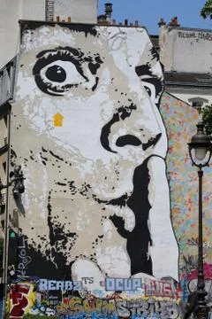 Mural in Paris 스톡 사진