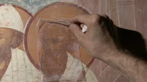 Mural Restoration Video stock 17542759