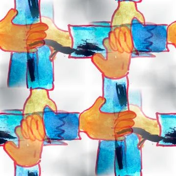 Mural  seamless hands pattern background  texture wa 스톡 일러스트
