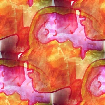 Mural  seamless man brain pattern background  textur Stock Illustration