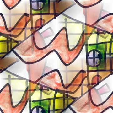 Mural seamless pattern background road and house texture wallpap Illustrazione stock