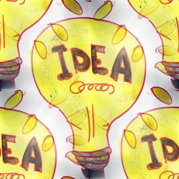 Mural seamless  pattern light bulb background texture Stock Illustration