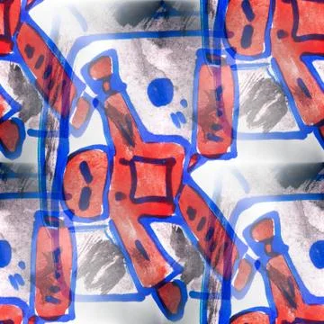 Mural  seamless robot pattern background  texture wa Stock Illustration