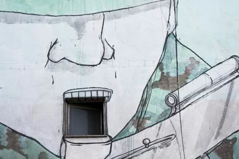Mural of soldier Stock Photos