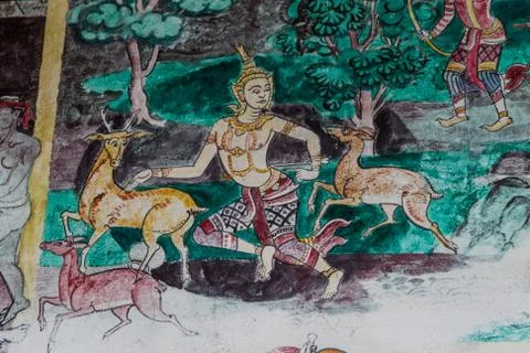 Mural temple Illustrazione stock