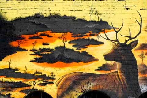 Mural on wall Stock Photos