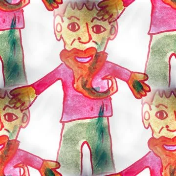 Muralbackground seamless  pattern man, beard background texture Stock Illustration