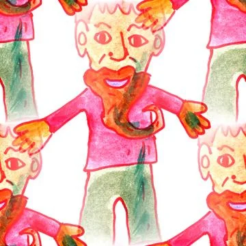 Muralbackground seamless  pattern man, beard background texture Stock Illustration