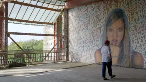 Murales at Teufelsberg, Berlin. Stock Footage 316073400
