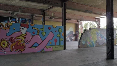 Murales at Teufelsberg, Berlin. Stock Footage 316075351