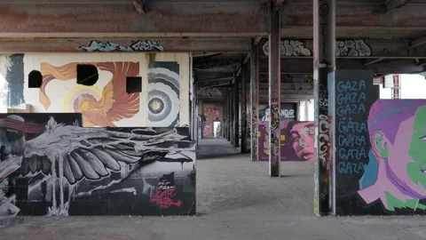 Murales at Teufelsberg, Berlin. Stock Footage 316076065