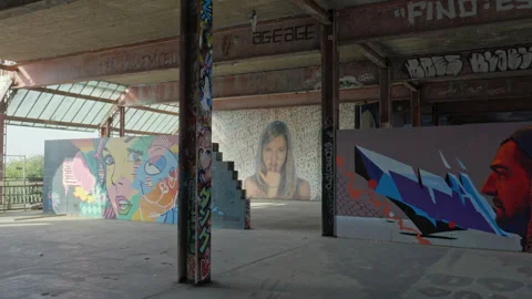 Murales at Teufelsberg, Berlin. Stock Footage 316115390