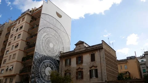 Murals art in Rome Stock Footage 83030702