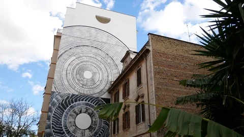 Murals art in Rome Stock Footage 83045020