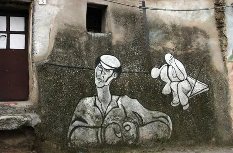 Murals  of Orgosolo Stock Photos