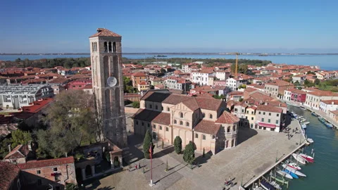 Murano Cathedral aerial Stock Footage 300205017