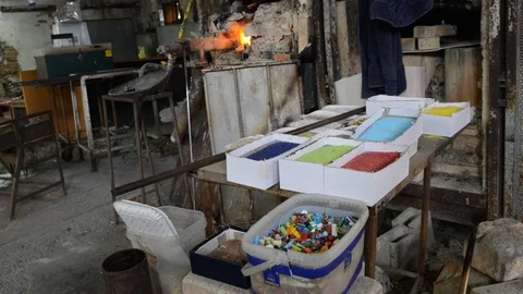 Murano, Italy glass making workshop Stock Footage 88224952