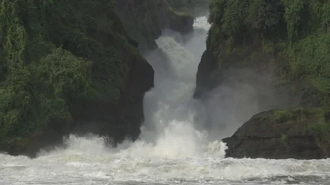 Murchison Falls closeup in super slow motion and flat color Stock Footage 70094897