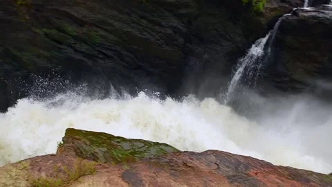 Murchison Falls Powerful Rushing Water Cascade 4k Video Shot Stock Footage 338263953
