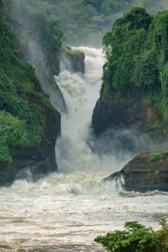 Murchison Falls in Uganda, vertical view of main fall Photos