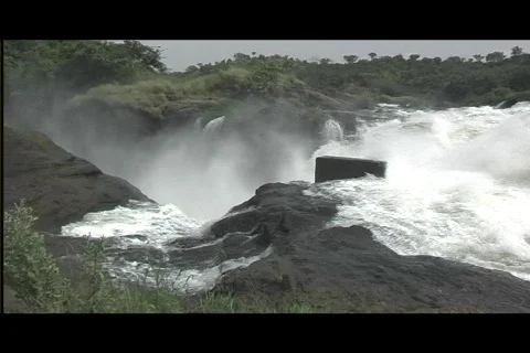 Murchison Falls - Waterfall on River Nile, Uganda Stock Footage 606682