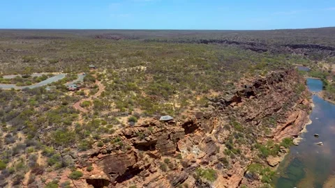 "Murchison river passing through Kalbarri national park in Australia around Video stock 144013338