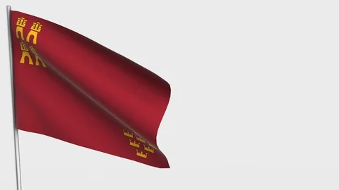 Murcia waving flag animation on Flagpole. Stock Footage 115605181