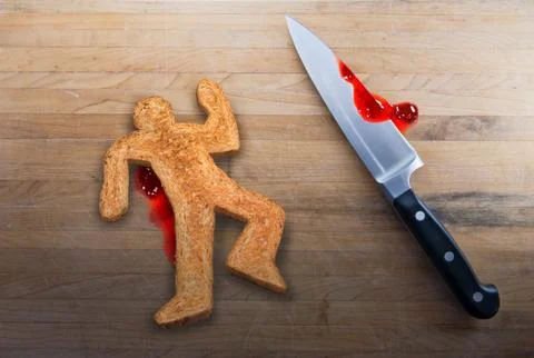 Murder of bread man Stock Photos