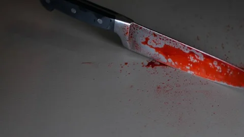 Murder Knife Hitting Floor In slow motion Stock Footage 97219146