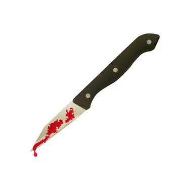 Murder with a knife. Stock Illustration