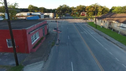Murder rate shoes on a powerline Stock Footage 101121072